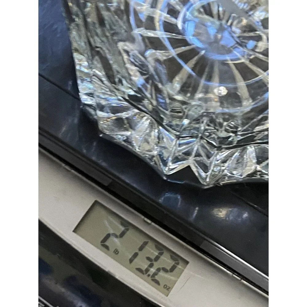 VTG Princess House Crystal Ice Bucket Etched Floral Heavy 2.13lb Barware 70s 80s
